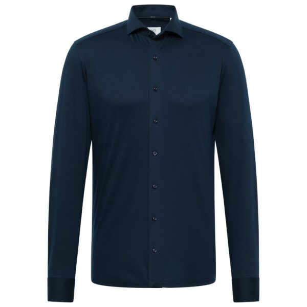 ETERNA Slim Fit 1863 Cotton Navy Super Stretch Shirt