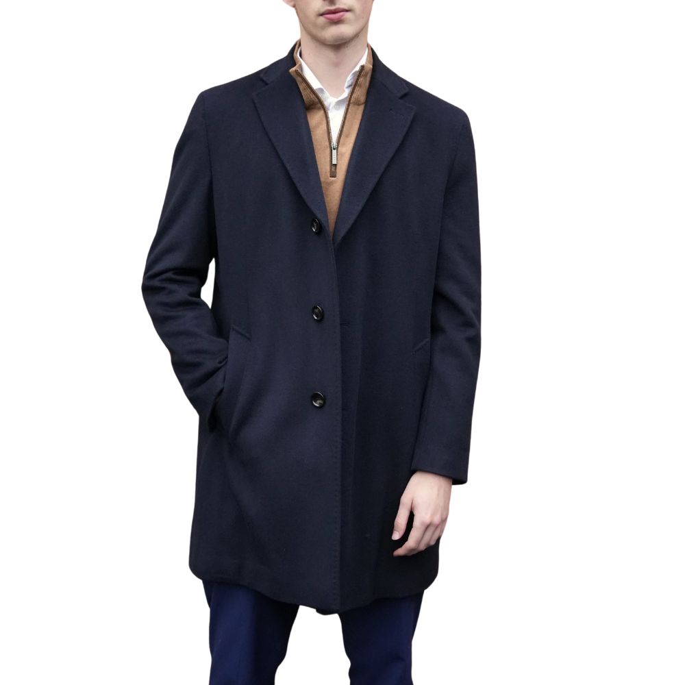 Bugatti Navy Wool Overcoat 4