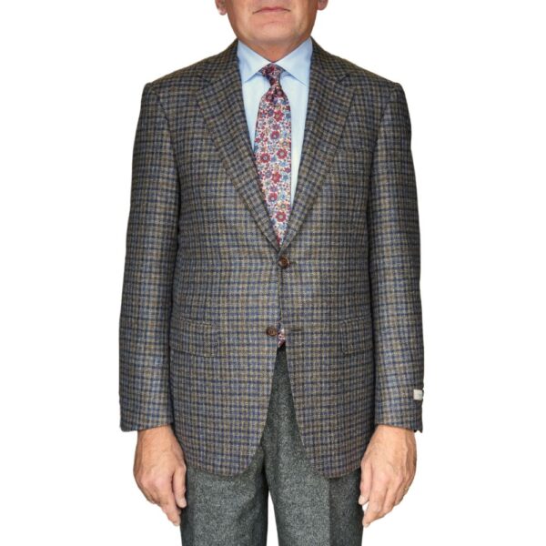 CANALI Pure Wool Brown Gun Check Jacket front