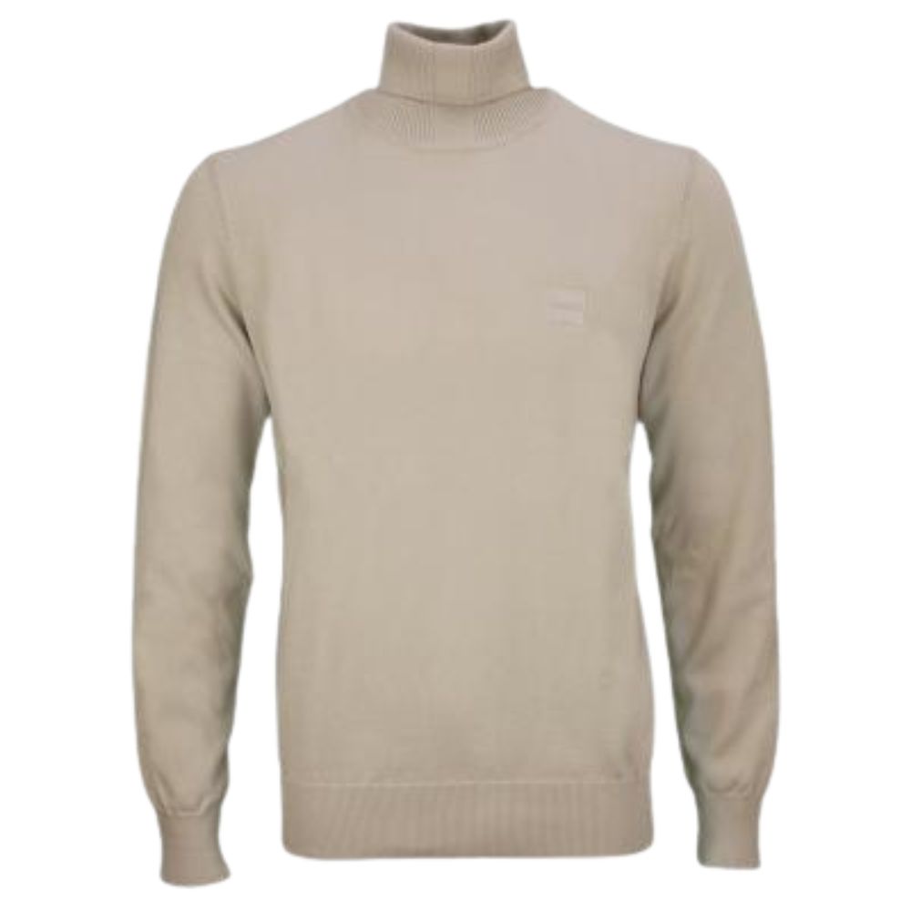 BOSS Rollneck Regular fit Light Beige Sweater in Cotton and Cashmere 1